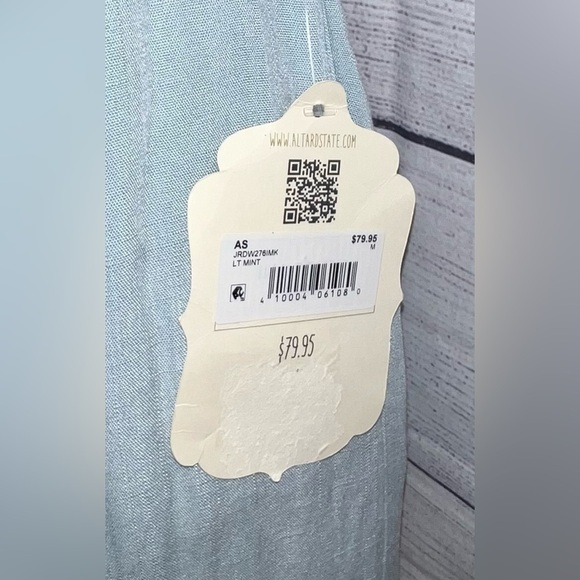 Altar’d State Light Mint Tie Back Cropped Jumpsuit - Picture 3 of 7